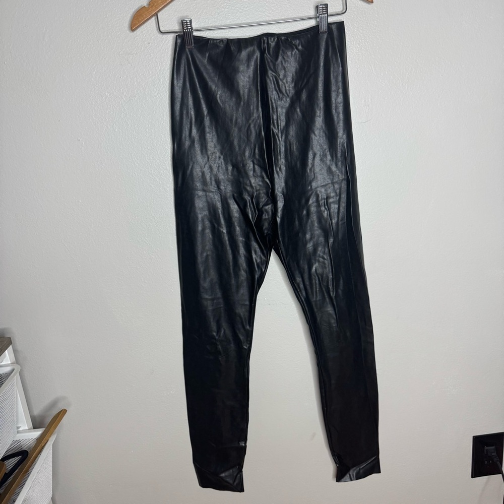Aritzia Wilfred Free Leather Leggings High Rise Black - Picture 2 of 10